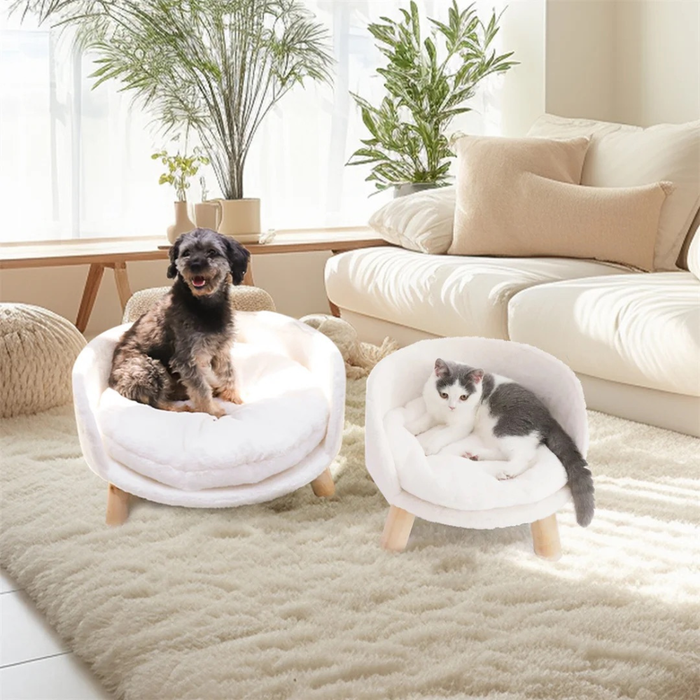 Vibe Geeks Plush Luxury Cat Bed With Cozy Cushion Pad