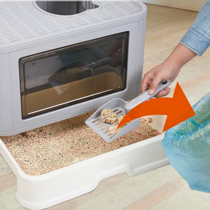 Vibe Geeks Stylish Cat Litter Box Enclosure With Portable Scoop Drawer