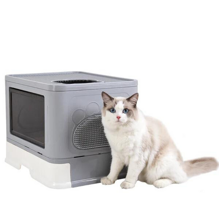 Vibe Geeks Stylish Cat Litter Box Enclosure With Portable Scoop Drawer