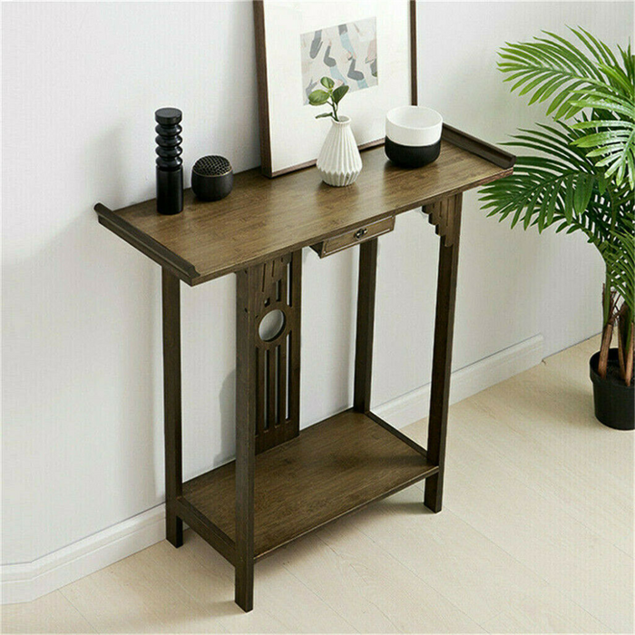 Vibe Geeks Elegant Wood Entryway Console Table With Drawer And Shelf