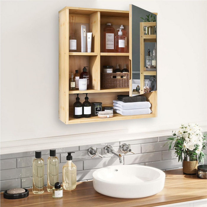 Vibe Geeks Wall Mounted Bathroom Medicine Cabinet With Storage