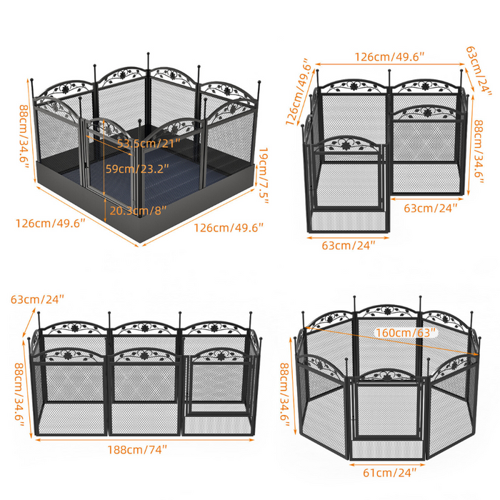 Vibe Geeks 8-Panel Diy Heavy Duty Dog Playpen With Waterproof Pad