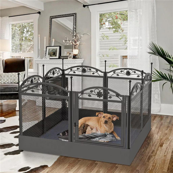 Vibe Geeks 8-Panel Diy Heavy Duty Dog Playpen With Waterproof Pad