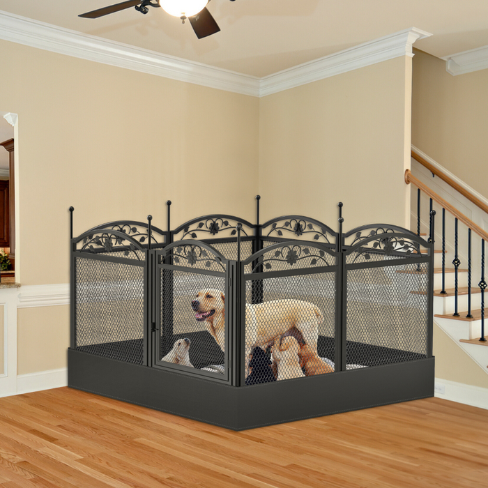 Vibe Geeks 8-Panel Diy Heavy Duty Dog Playpen With Waterproof Pad