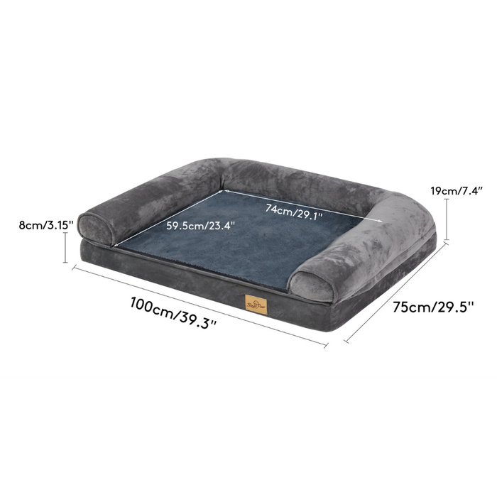 Vibe Geeks Cozy Extra Large Dog Bed With Waterproof Cover And Bolster