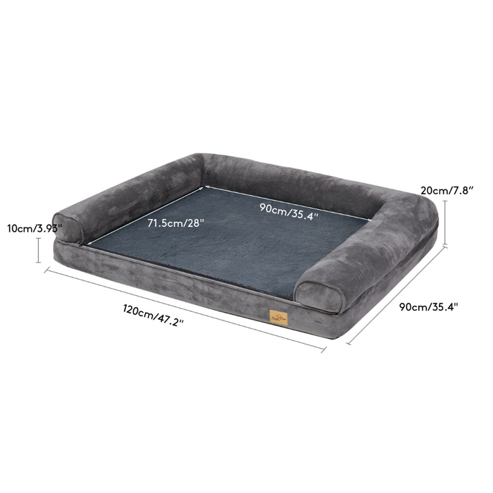 Vibe Geeks Cozy Extra Large Dog Bed With Waterproof Cover And Bolster