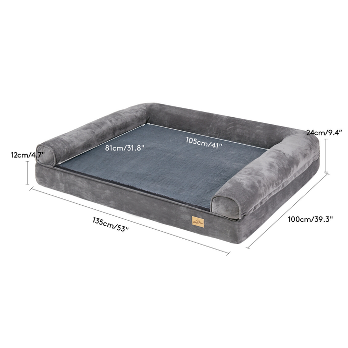 Vibe Geeks Cozy Extra Large Dog Bed With Waterproof Cover And Bolster