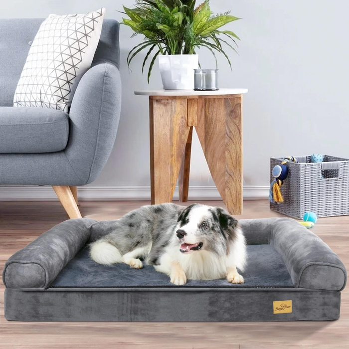 Vibe Geeks Cozy Extra Large Dog Bed With Waterproof Cover And Bolster