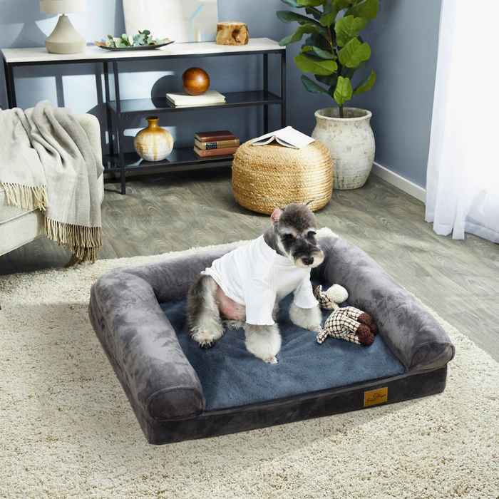 Vibe Geeks Cozy Extra Large Dog Bed With Waterproof Cover And Bolster