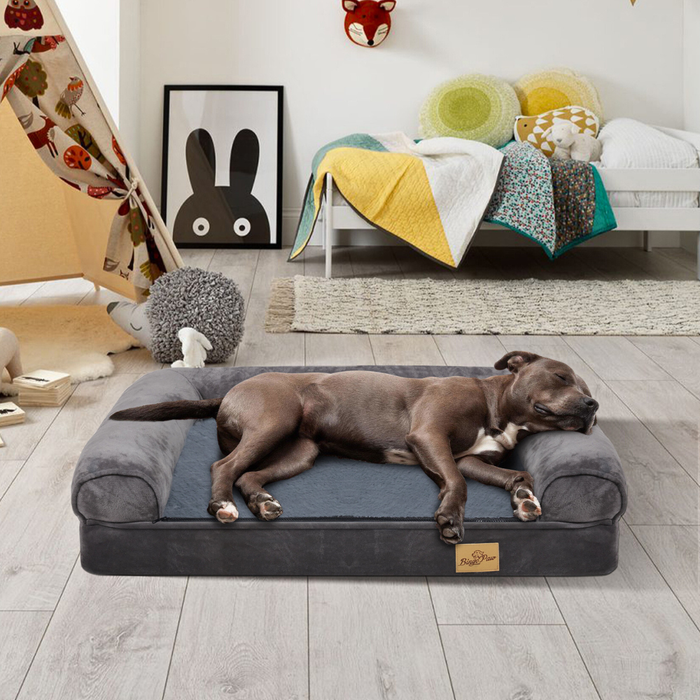 Vibe Geeks Cozy Extra Large Dog Bed With Waterproof Cover And Bolster