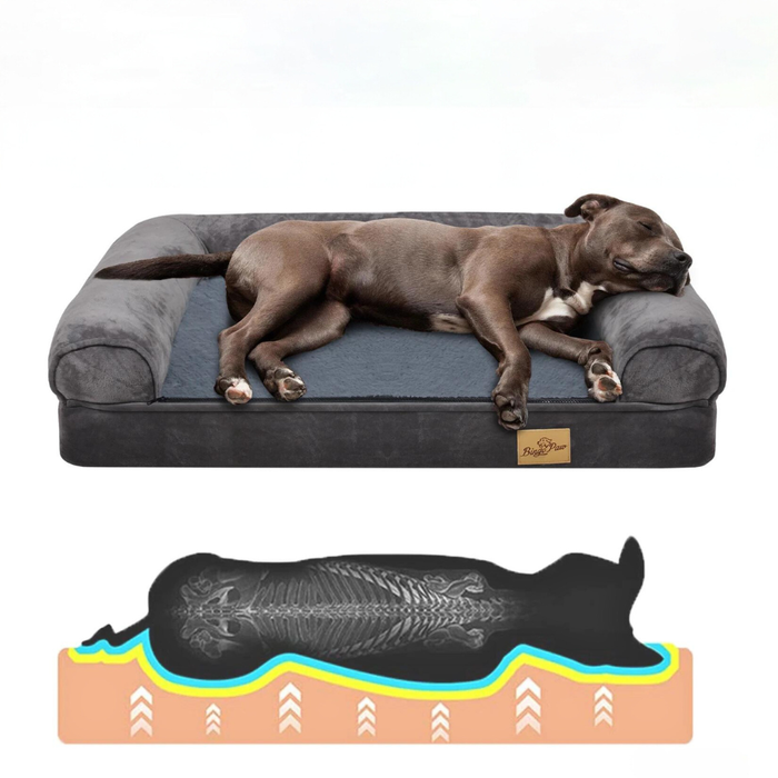 Vibe Geeks Cozy Extra Large Dog Bed With Waterproof Cover And Bolster