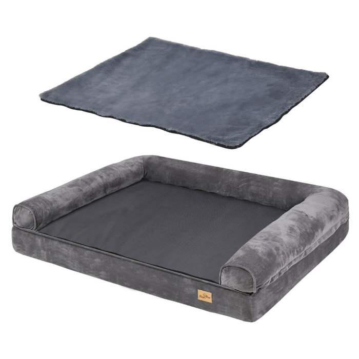 Vibe Geeks Cozy Extra Large Dog Bed With Waterproof Cover And Bolster