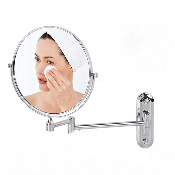 Vibe Geeks Double-Sided 5X/10X Magnifying Makeup Mirror With Swivel Arm For Optimal Viewing Angle