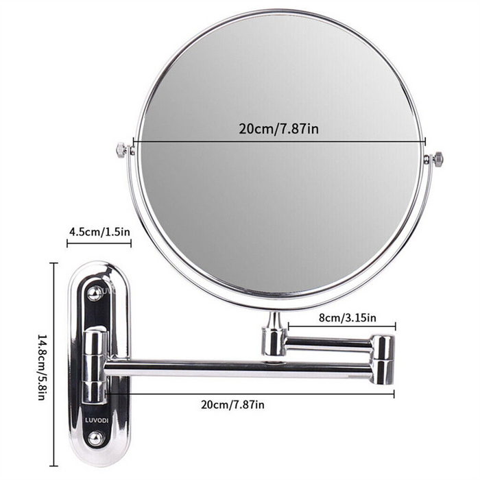 Vibe Geeks Double-Sided 5X/10X Magnifying Makeup Mirror With Swivel Arm For Optimal Viewing Angle