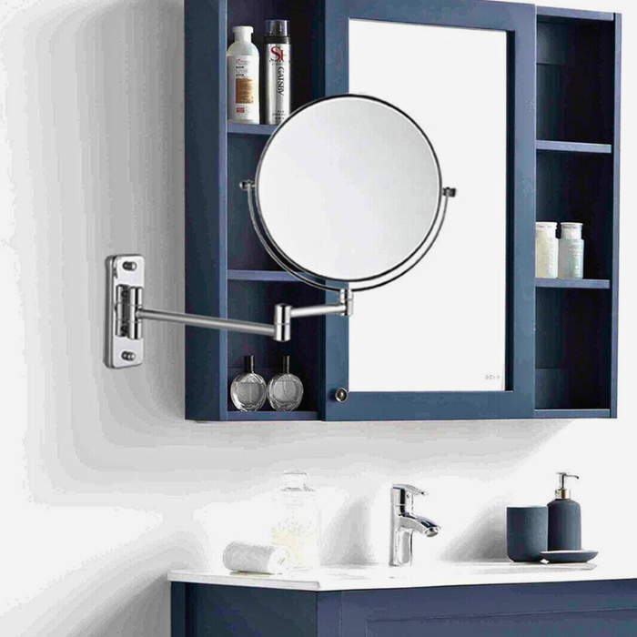 Vibe Geeks Double-Sided 5X/10X Magnifying Makeup Mirror With Swivel Arm For Optimal Viewing Angle