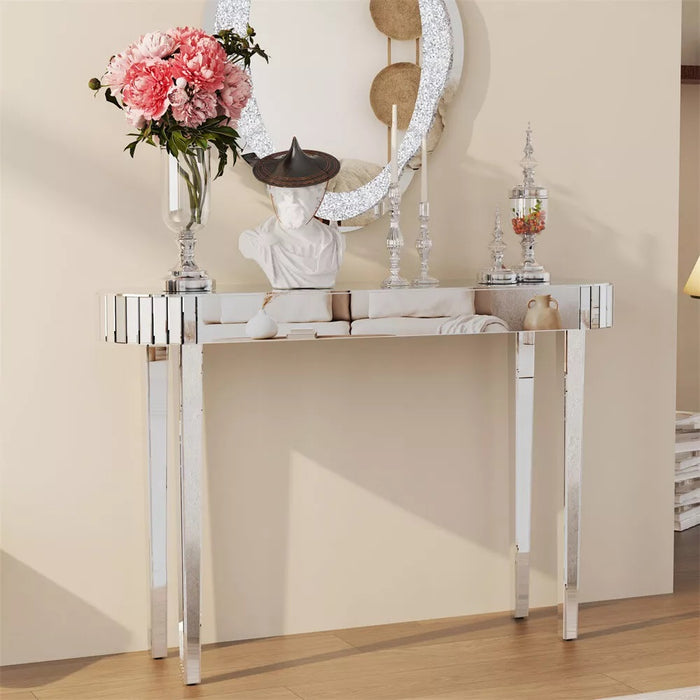 Vibe Geeks High-End Console Table Mirrored Vanity Makeup Desk Entryway Table