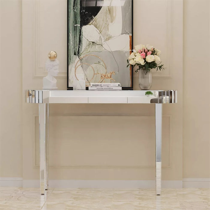 Vibe Geeks High-End Console Table Mirrored Vanity Makeup Desk Entryway Table