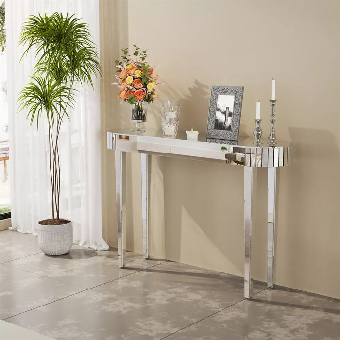 Vibe Geeks High-End Console Table Mirrored Vanity Makeup Desk Entryway Table