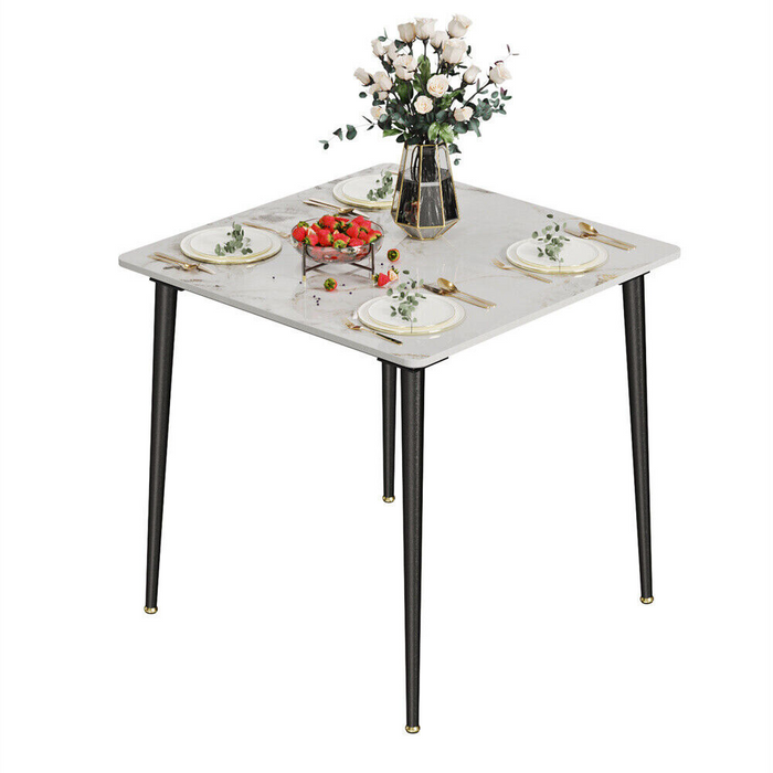 Vibe Geeks Square Marble Dining Table- Perfect For Restaurants, Kitchens, Cafes And Shops