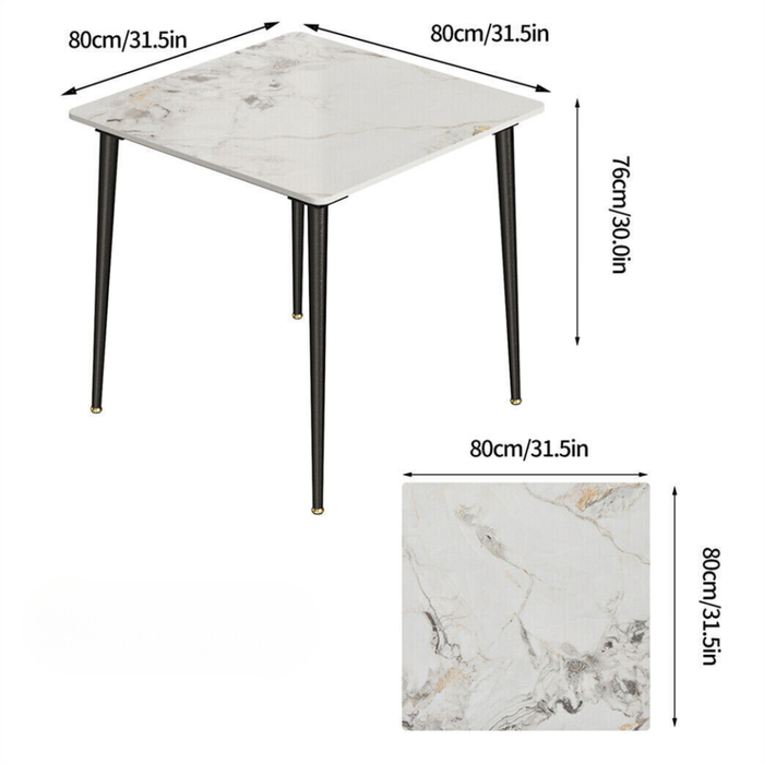 Vibe Geeks Square Marble Dining Table- Perfect For Restaurants, Kitchens, Cafes And Shops