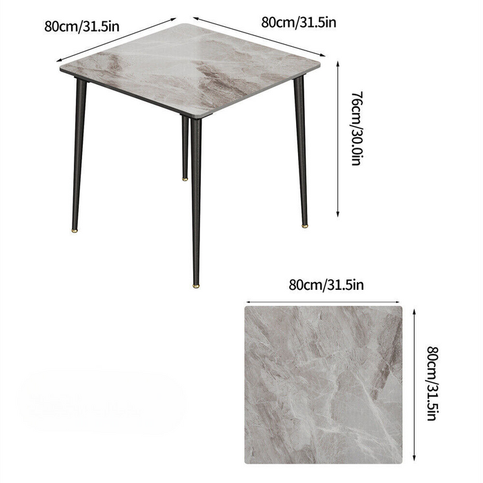 Vibe Geeks Square Marble Dining Table- Perfect For Restaurants, Kitchens, Cafes And Shops