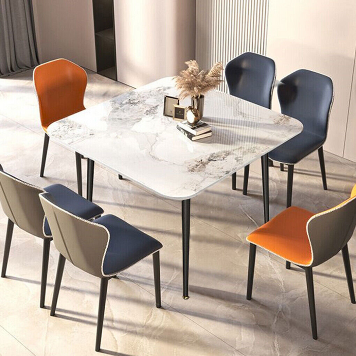 Vibe Geeks Square Marble Dining Table- Perfect For Restaurants, Kitchens, Cafes And Shops