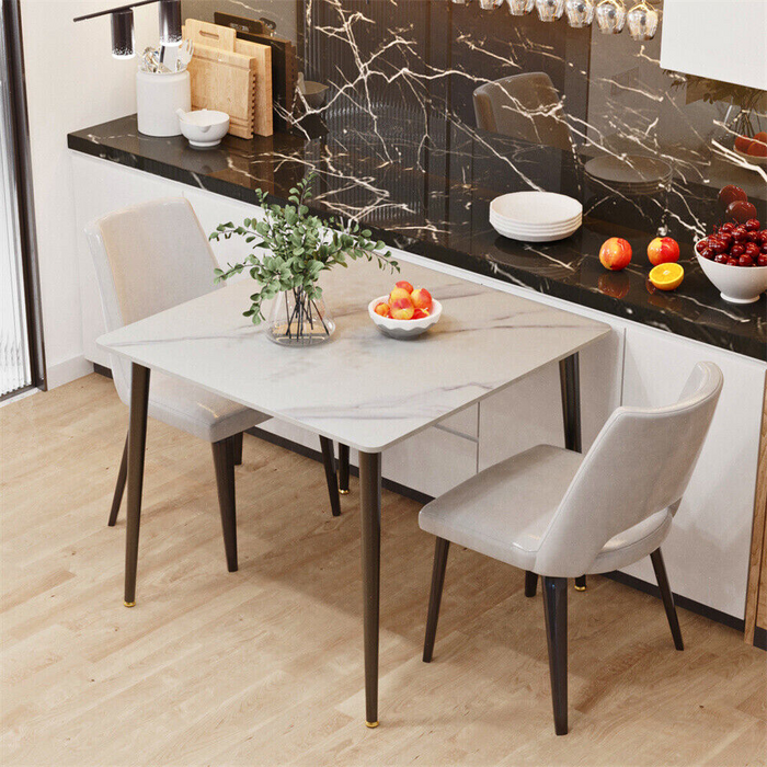 Vibe Geeks Square Marble Dining Table- Perfect For Restaurants, Kitchens, Cafes And Shops