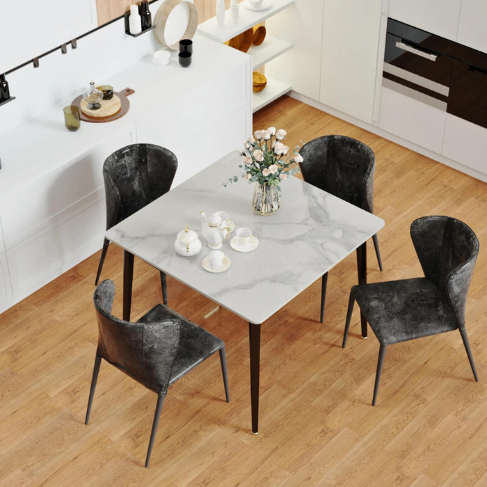 Vibe Geeks Square Marble Dining Table- Perfect For Restaurants, Kitchens, Cafes And Shops