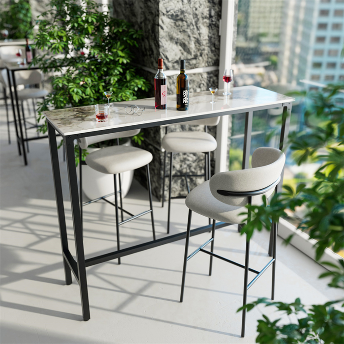 Vibe Geeks Modern Black/White Bar Table