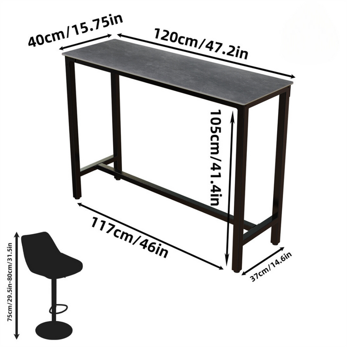 Vibe Geeks Modern Black/White Bar Table