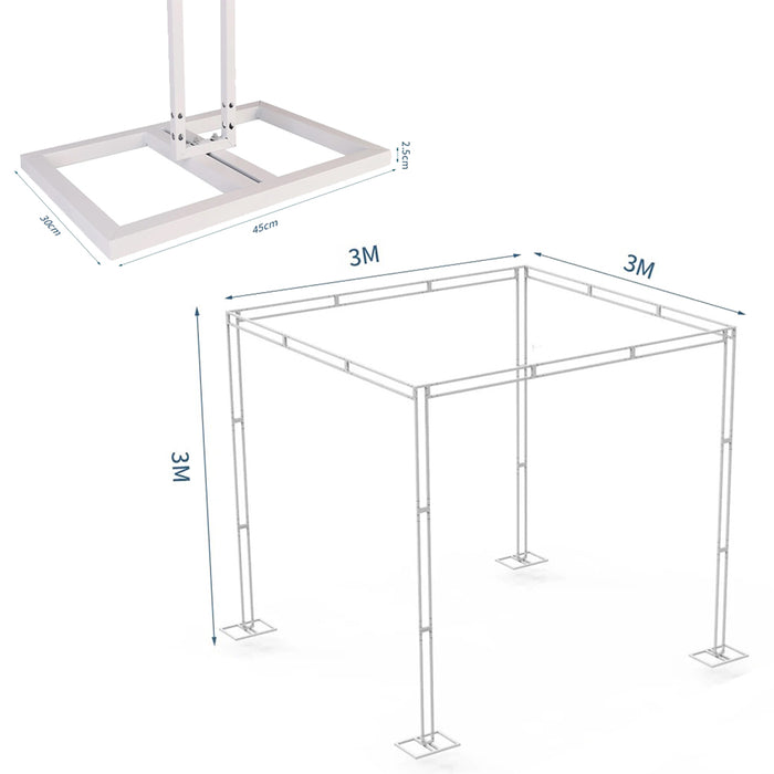 Vibe Geeks Height Adjustable Heavy Duty Wedding Ceremony Canopy Chuppah Backdrop Stand Kit