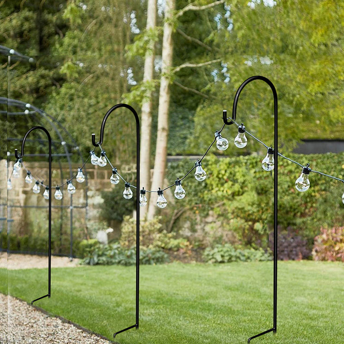 Vibe Geeks Set Of 8 Metal Shepherd Crook Hook Bird Feeder Pole Plants Basket Hanger