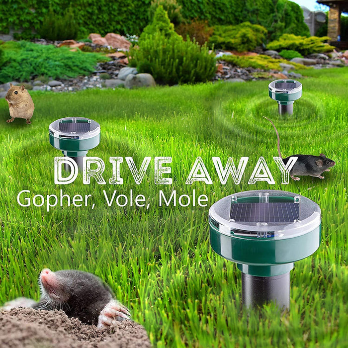 Vibe Geeks 4 Pcs Solar Ultrasonic Electronic Mouse Snake Insect Repeller