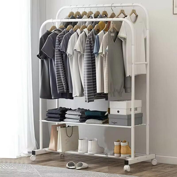 Vibe Geeks 1.5M Clothes Rack Double Rail Rolling Stand Shoes Rack Storage Shelf