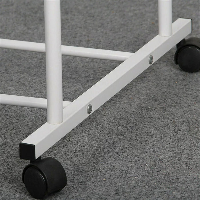 Vibe Geeks 1.5M Clothes Rack Double Rail Rolling Stand Shoes Rack Storage Shelf