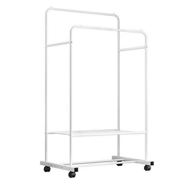 Vibe Geeks 1.5M Clothes Rack Double Rail Rolling Stand Shoes Rack Storage Shelf