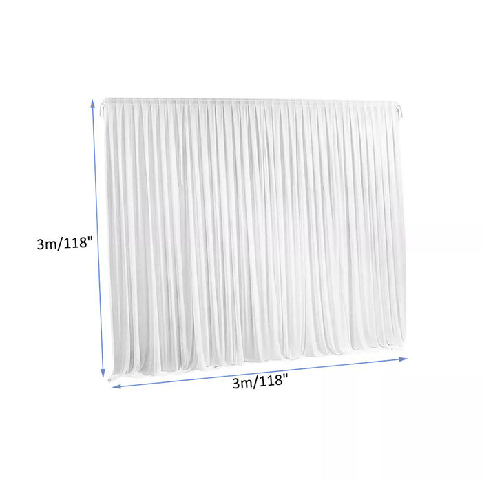 Vibe Geeks 10Ft White Pleated Decoration Wedding Photography Backdrop Curtain