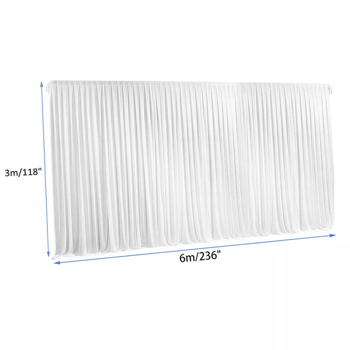 Vibe Geeks 10Ft White Pleated Decoration Wedding Photography Backdrop Curtain