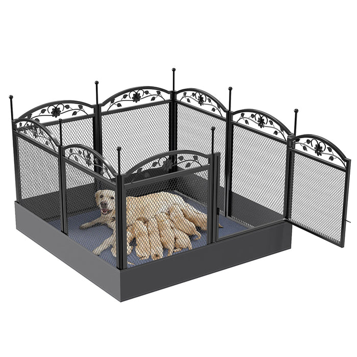 Vibe Geeks Detachable Dog Playpen Fence Puppy Kennel Cage With Waterproof Fertility Pad