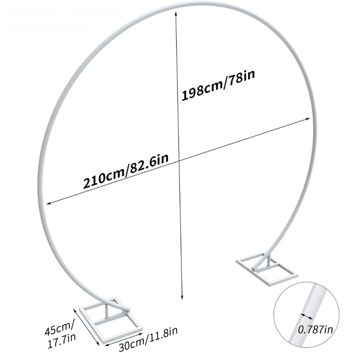 Vibe Geeks 2.1M/2.4M Removable Round Wedding Arch Metal Backdrop Flower Frame