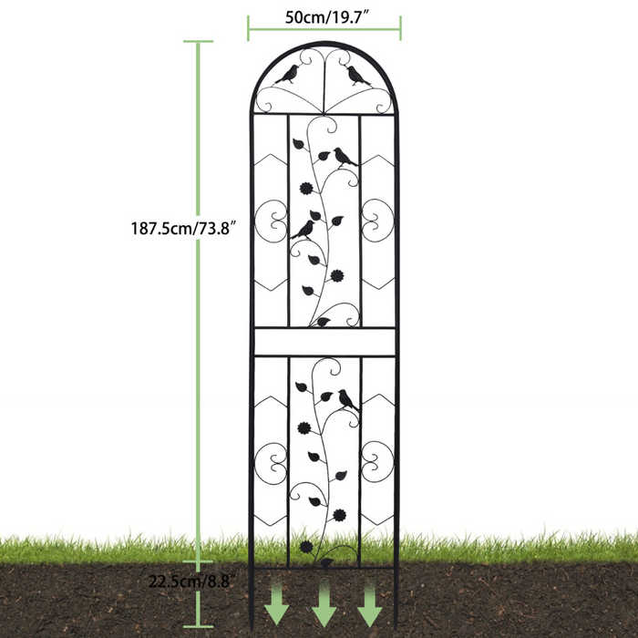 Vibe Geeks 2Pcs Metal Garden Trellis Fence Anti-Rust Climbing Plant Flower Panels