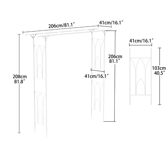 Vibe Geeks Stereoscopic Garden Arch Arbor Metal Wedding Arch Decor Pergola Trellis