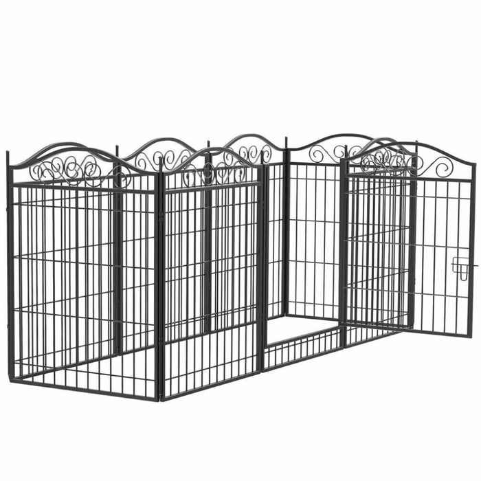 Vibe Geeks Foldable 8 Panels Pet Fence Heavy Duty Metal Dog Playpen