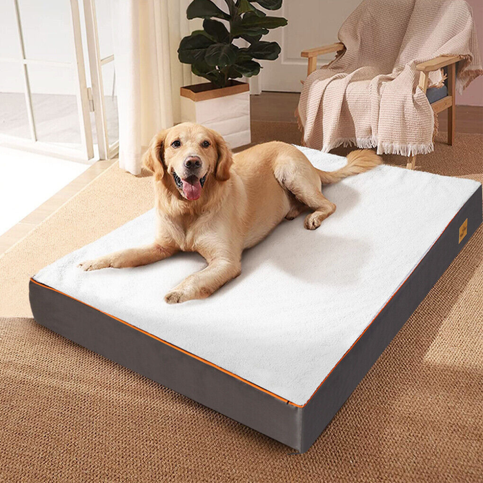 Vibe Geeks Gray Orthopedic Pet Calming Bed Soft Sponge Foam Base With Removable Cover