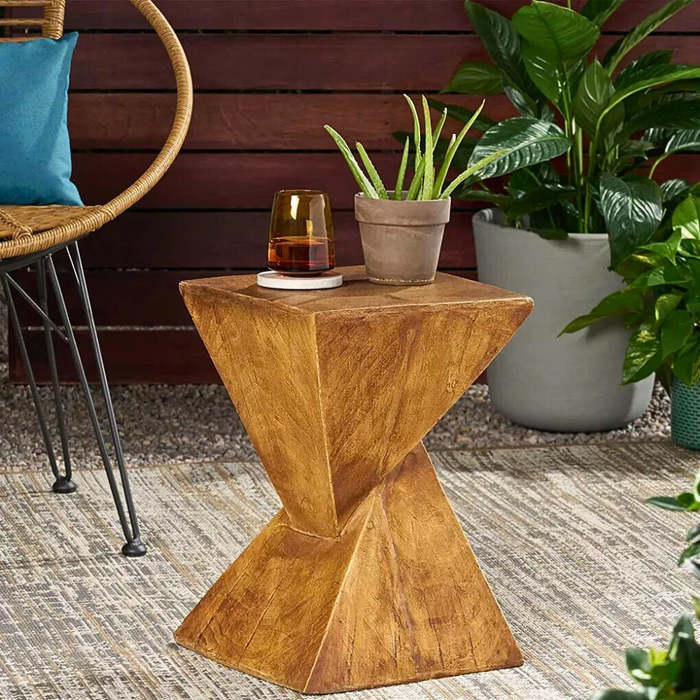 Vibe Geeks Concrete Accent Nordic Sofa Side End Table Pedestal