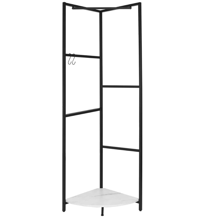 Vibe Geeks Corner Garment Rack Clothes Rail Wall Hanging Shelf