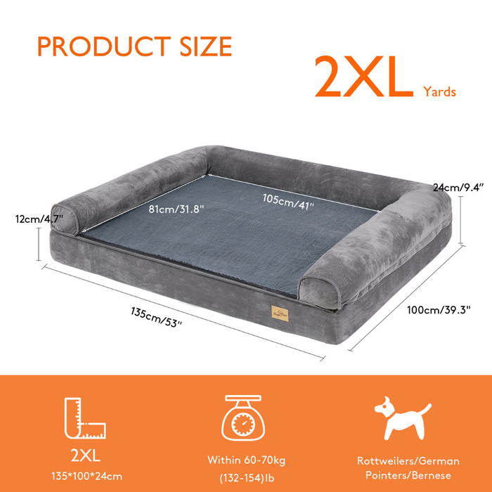 Vibe Geeks Orthopedic Pet Mattress Couch Sleeping Bed Cushion With Removable Washable Cover