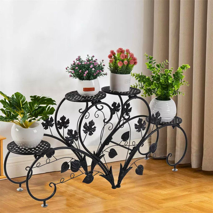 Vibe Geeks 2 Pcs Heart-Shape Metal Plant Stand Flower Pot