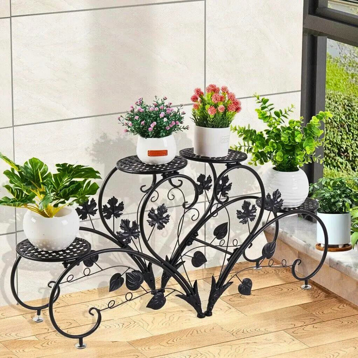 Vibe Geeks 2 Pcs Heart-Shape Metal Plant Stand Flower Pot