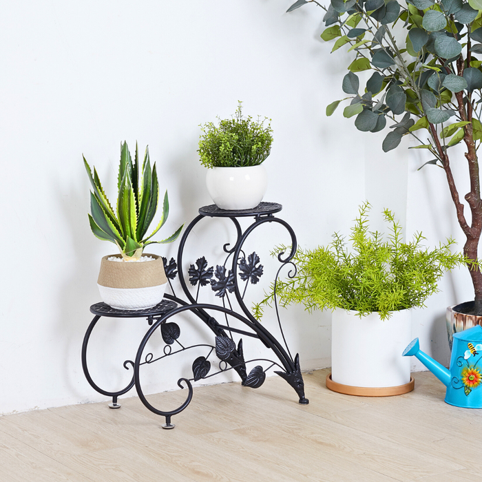 Vibe Geeks 2 Pcs Heart-Shape Metal Plant Stand Flower Pot